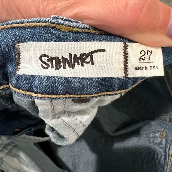 TEXTILE elizabeth & james stewart flare jean rips & slits sz 27 EUC light wash - Picture 13 of 14